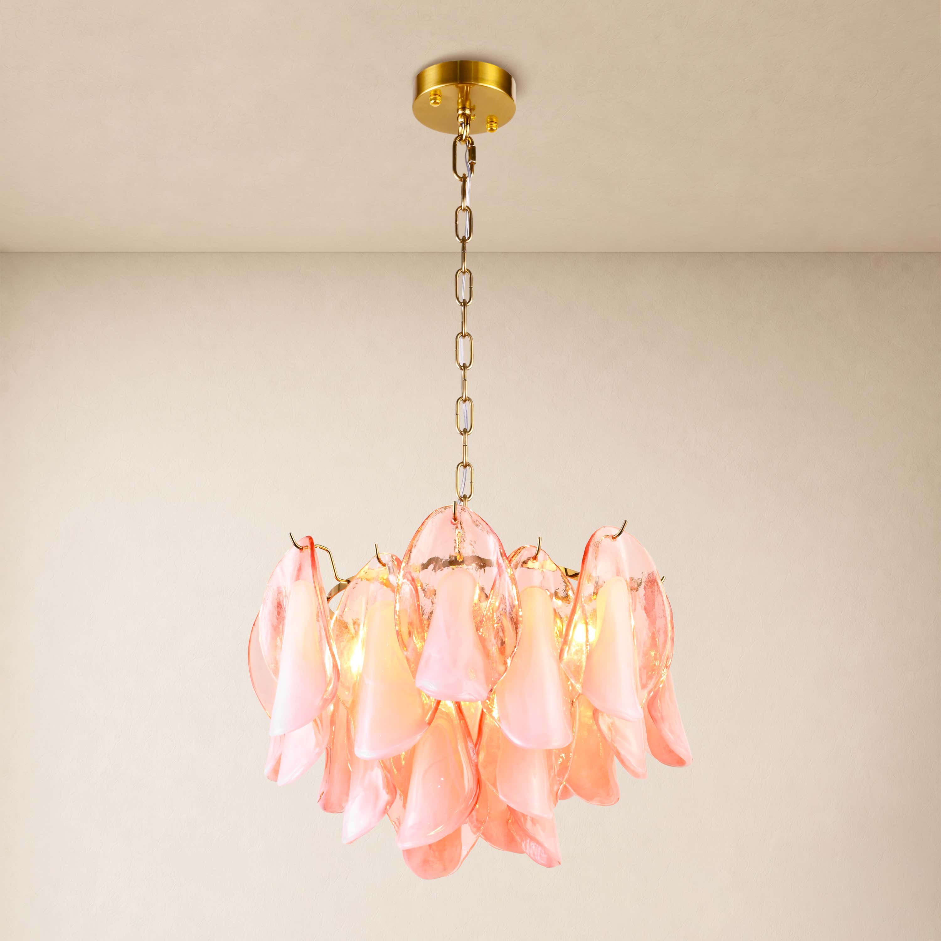 Nivelle Textured Glass Petal Chandelier 19.6"D
