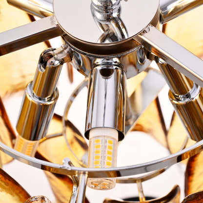 Nivelle Textured Glass Petal Chandelier 19.6"D