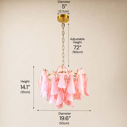 Nivelle Textured Glass Petal Chandelier 19.6"D