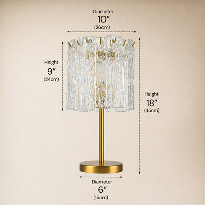 Virelia Textured Glass Drum Table Lamp 10"D 