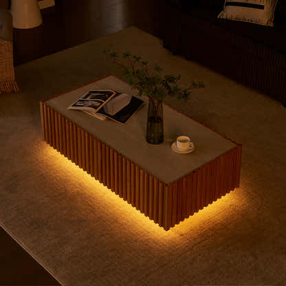 Isla Oak Sintered Stone Rectangle Coffee Table 47"