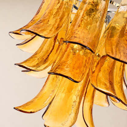 Nivelle Textured Glass Petal Chandelier 19.6"D