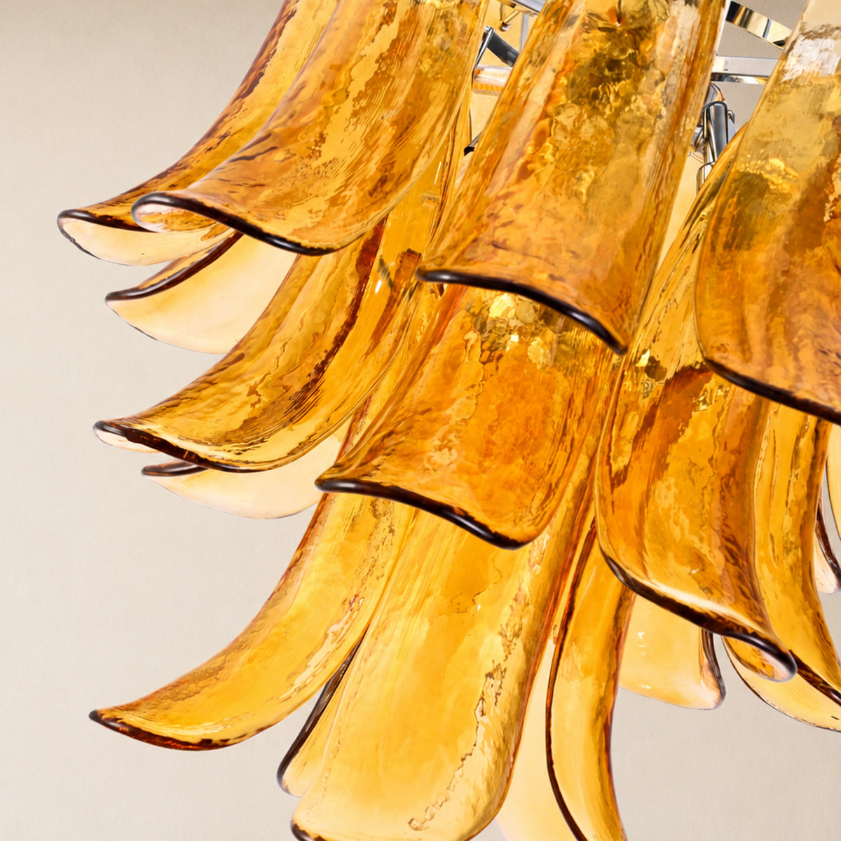 Nivelle Textured Glass Petal Chandelier 19.6"D