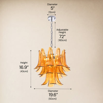 Nivelle Textured Glass Petal Chandelier 19.6"D