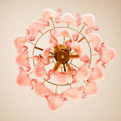 Nivelle Textured Glass Petal Chandelier 19.6"D