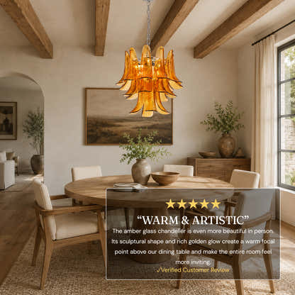 Nivelle Textured Glass Petal Chandelier 19.6"D