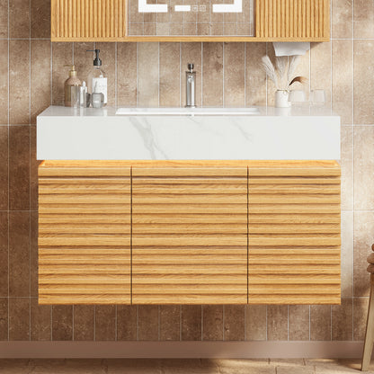 Isla Oak Bathroom Vanity 36"W
