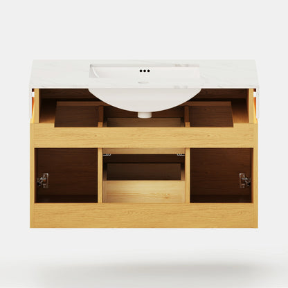 Isla Oak Bathroom Vanity 36"W