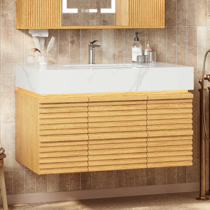 Isla Oak Bathroom Vanity 36"W