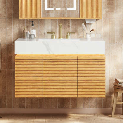 Isla Oak Bathroom Vanity 36"W