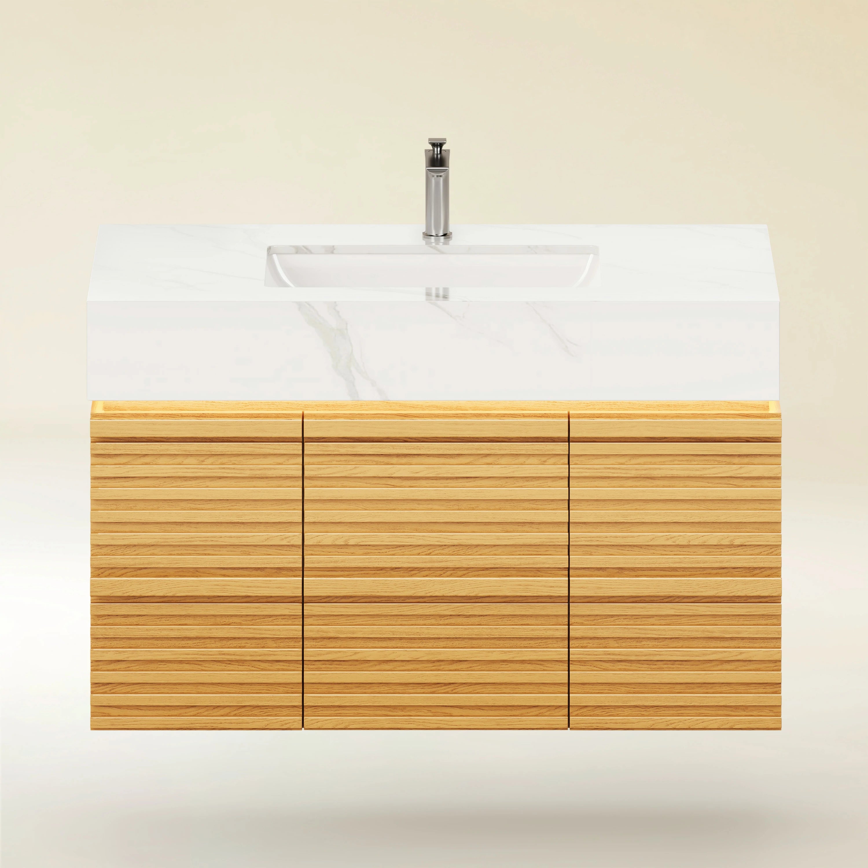 Isla Oak Bathroom Wall Mirror And Vanity Set