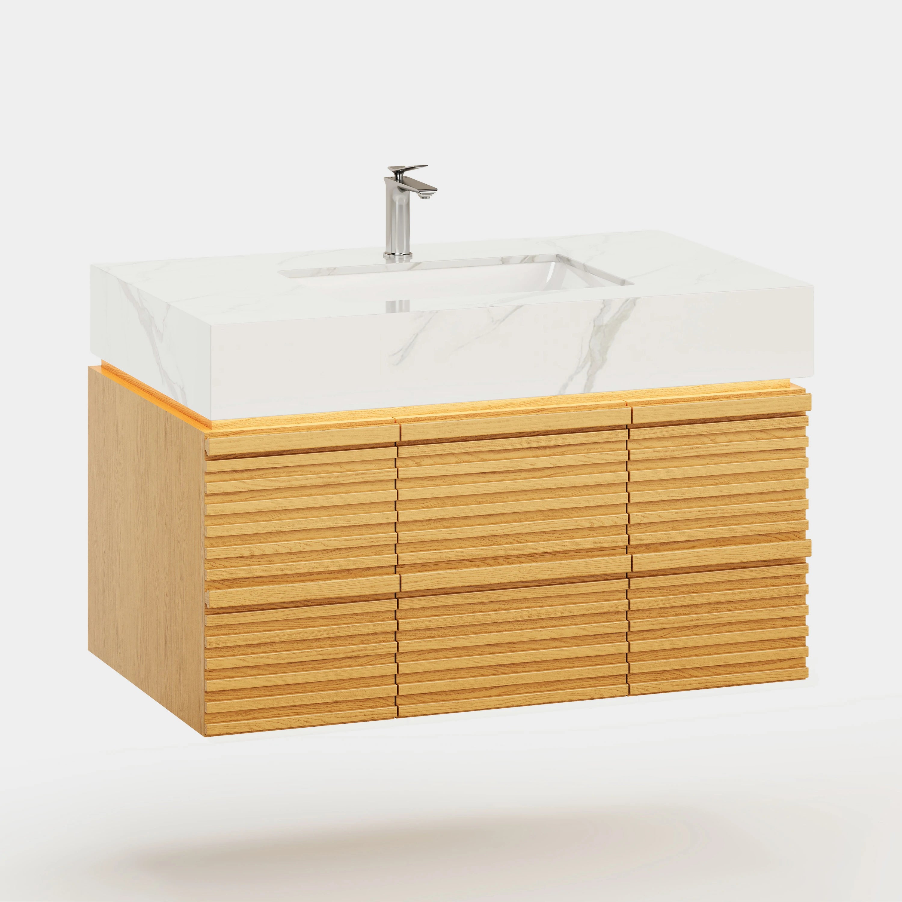 Isla Oak Bathroom Vanity 36"W