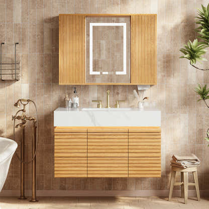 Isla Oak Bathroom Vanity 36"W