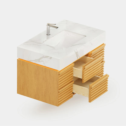 Isla Oak Bathroom Vanity 36"W