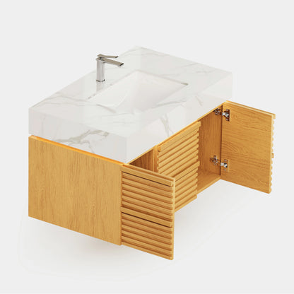 Isla Oak Bathroom Vanity 36"W