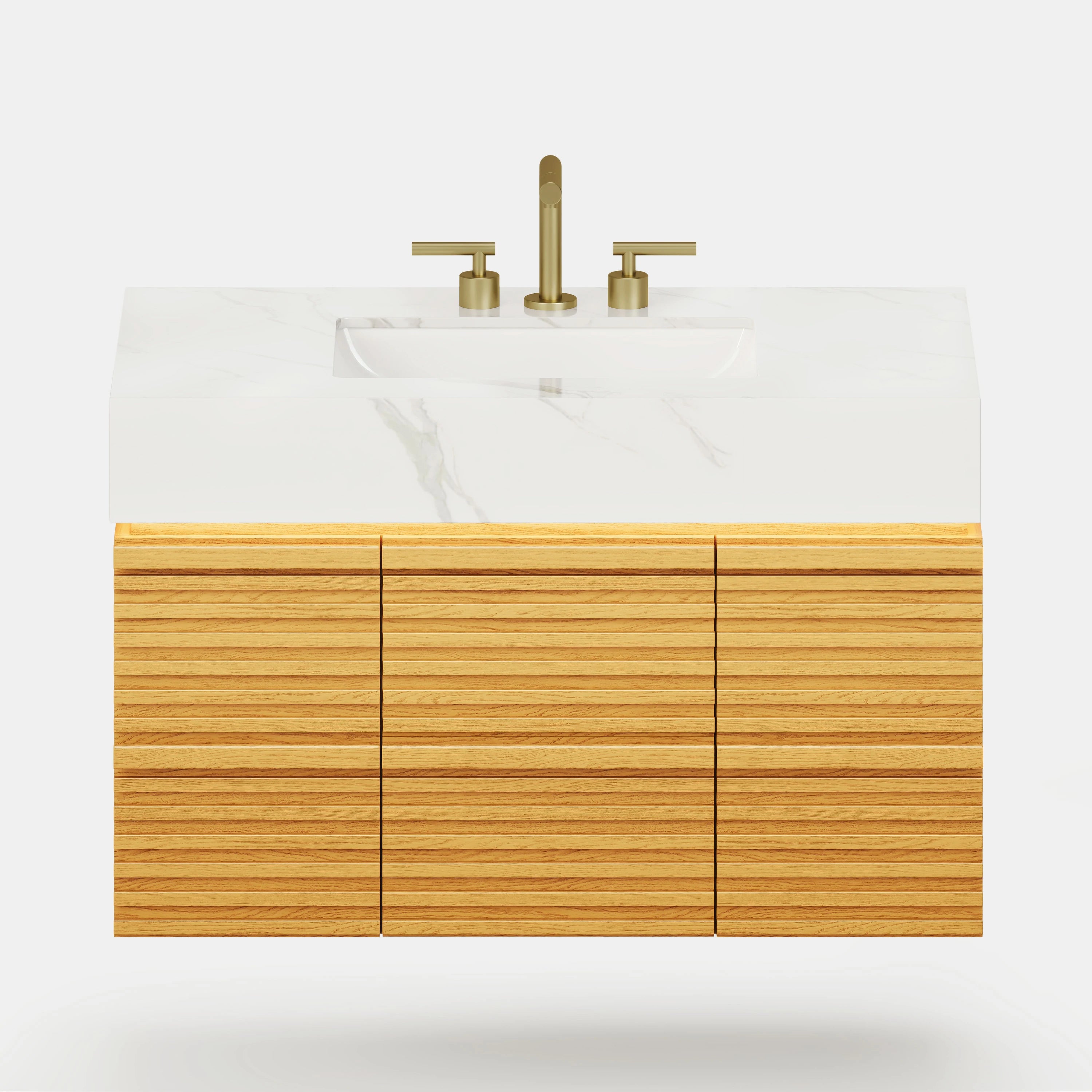 Isla Oak Bathroom Vanity 36"W