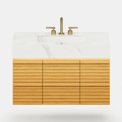 Isla Oak Bathroom Vanity 36"W