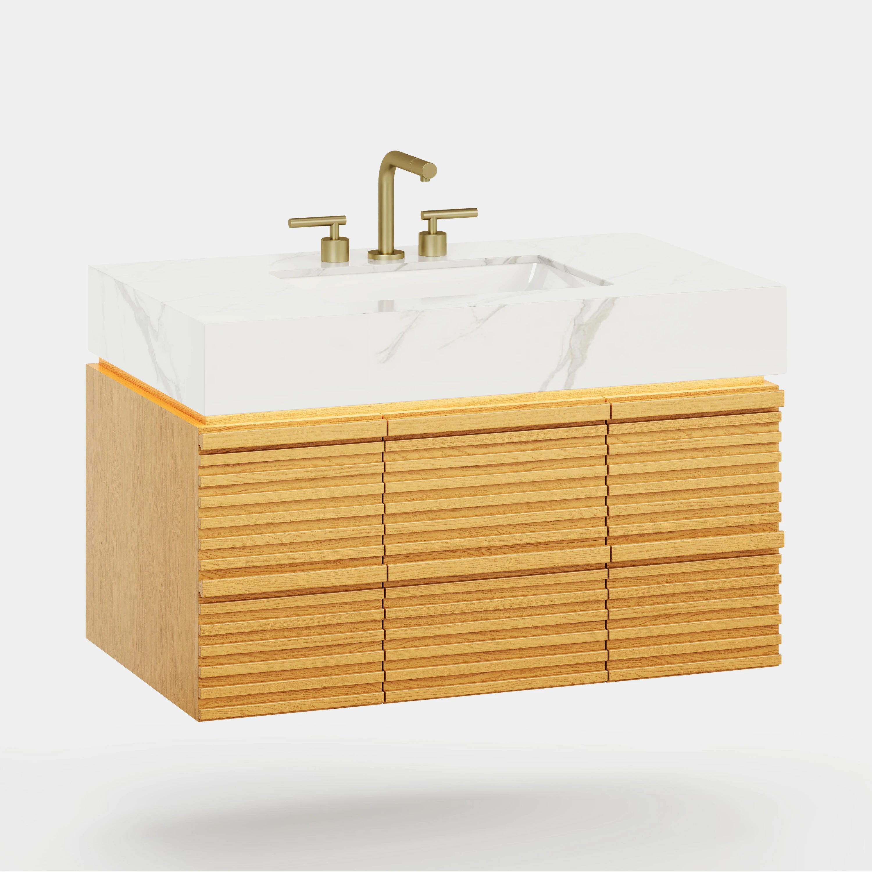 Isla Oak Bathroom Vanity 36"W