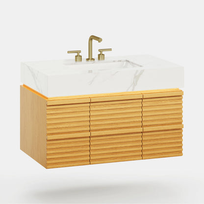 Isla Oak Bathroom Vanity 36"W