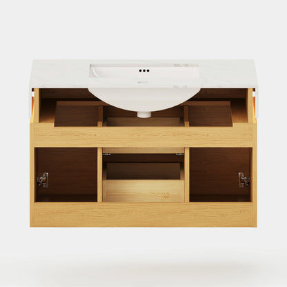 Isla Oak Bathroom Vanity 36"W