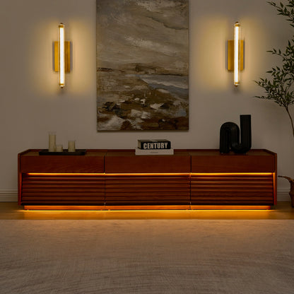 Devon Oak Media Console  And Coffee Table Set