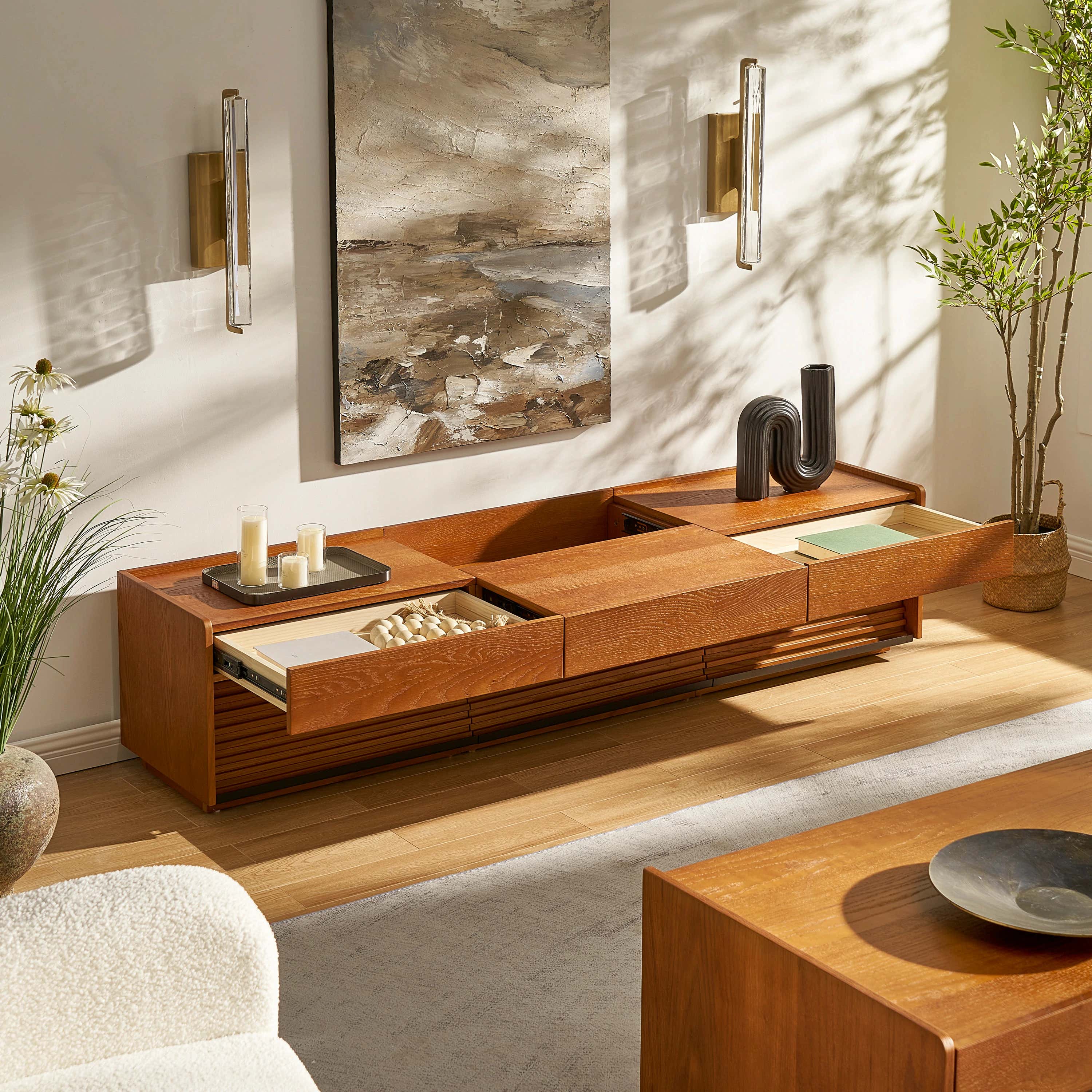 Devon Oak Media Console  71"