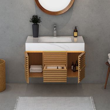 Giona Oak Bathroom Vanity 36"W