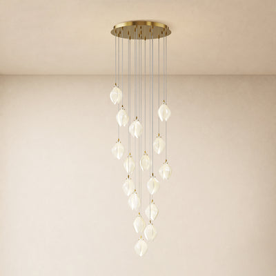 Veylune Ceramic Flower Cluster Chandelier 8"-48"D 