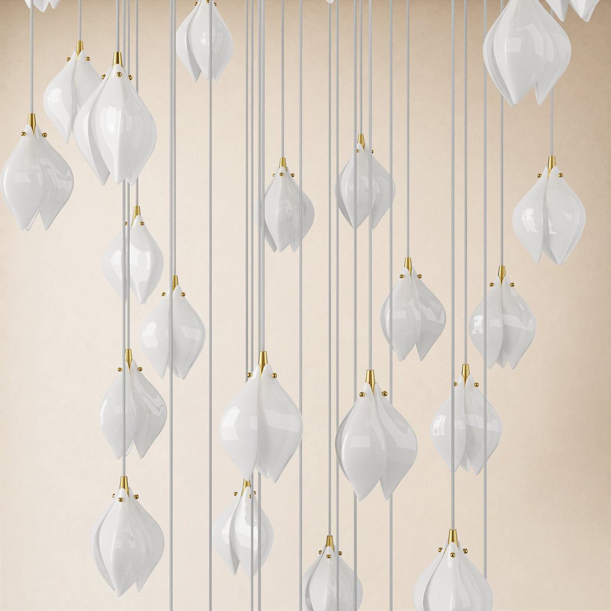 Veylune Ceramic Flower Cluster Chandelier 8"-48"D