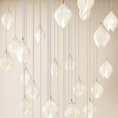 Veylune Ceramic Flower Cluster Chandelier 8"-48"D