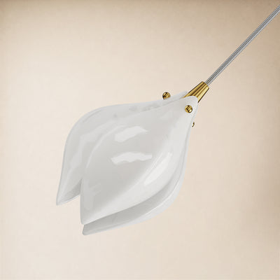 Veylune Metal Ceramic Flower Pendant 8"H 
