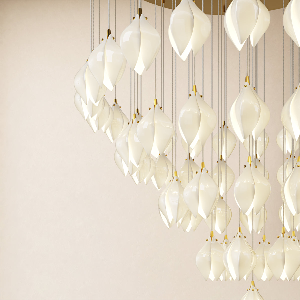 Veylune Ceramic Flower Cluster Chandelier 8"-48"D