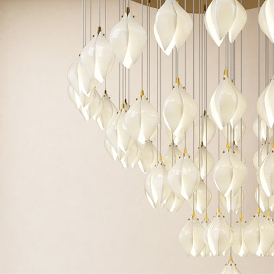 Veylune Ceramic Flower Cluster Chandelier 8"-48"D