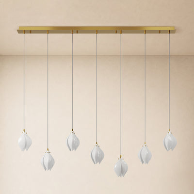 Veylune Ceramic Flower Cluster Rectangular Chandelier 19.7"-60"W 