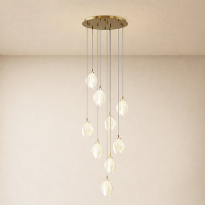 Veylune Ceramic Flower Cluster Chandelier 8"-48"D 