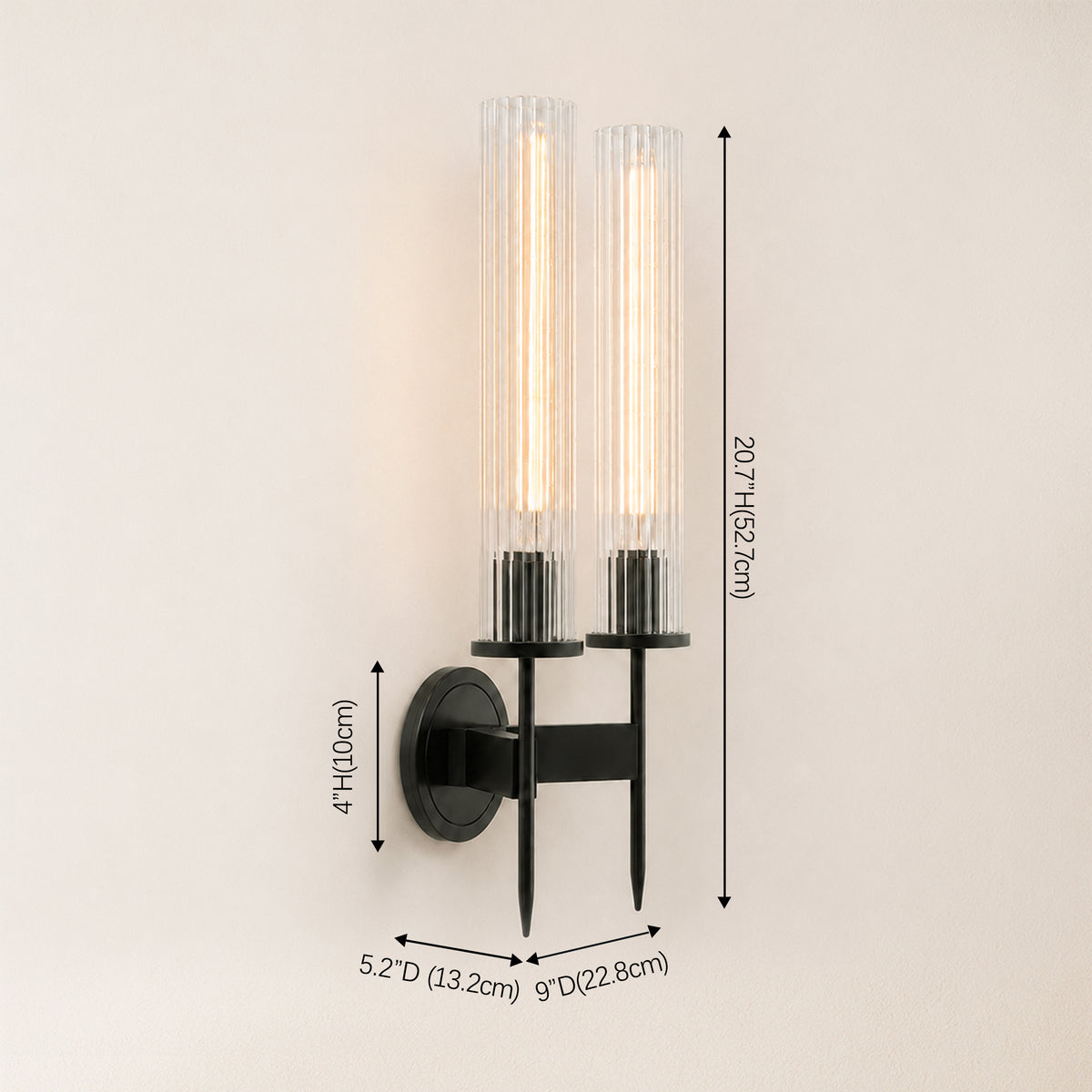 Bellmere 2 Lights Glass Wall Sconce