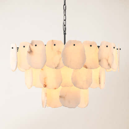 Moira Alabaster Multi-Tier Round Chandelier 32"D