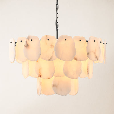 Moira Alabaster Multi-Tier Round Chandelier 32"D 