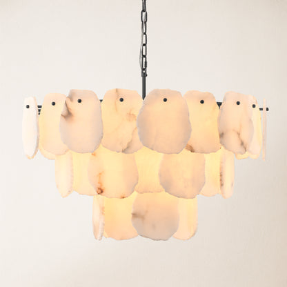 Moira Alabaster Multi-Tier Round Chandelier 32"D