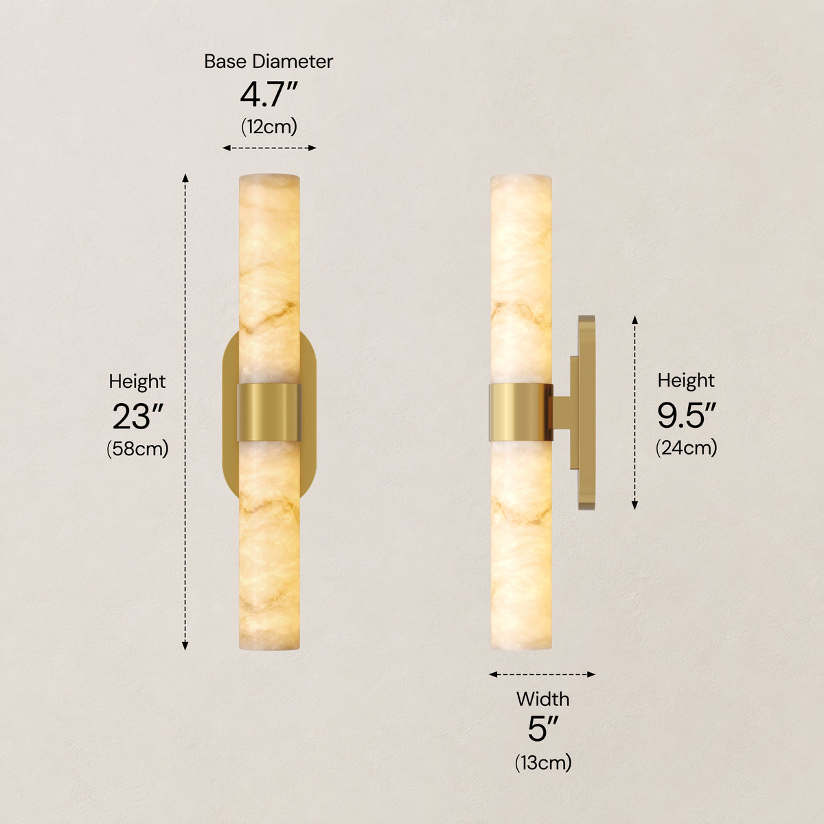 Calyndra Resin Cylinder Wall Sconce 18"-23"H 