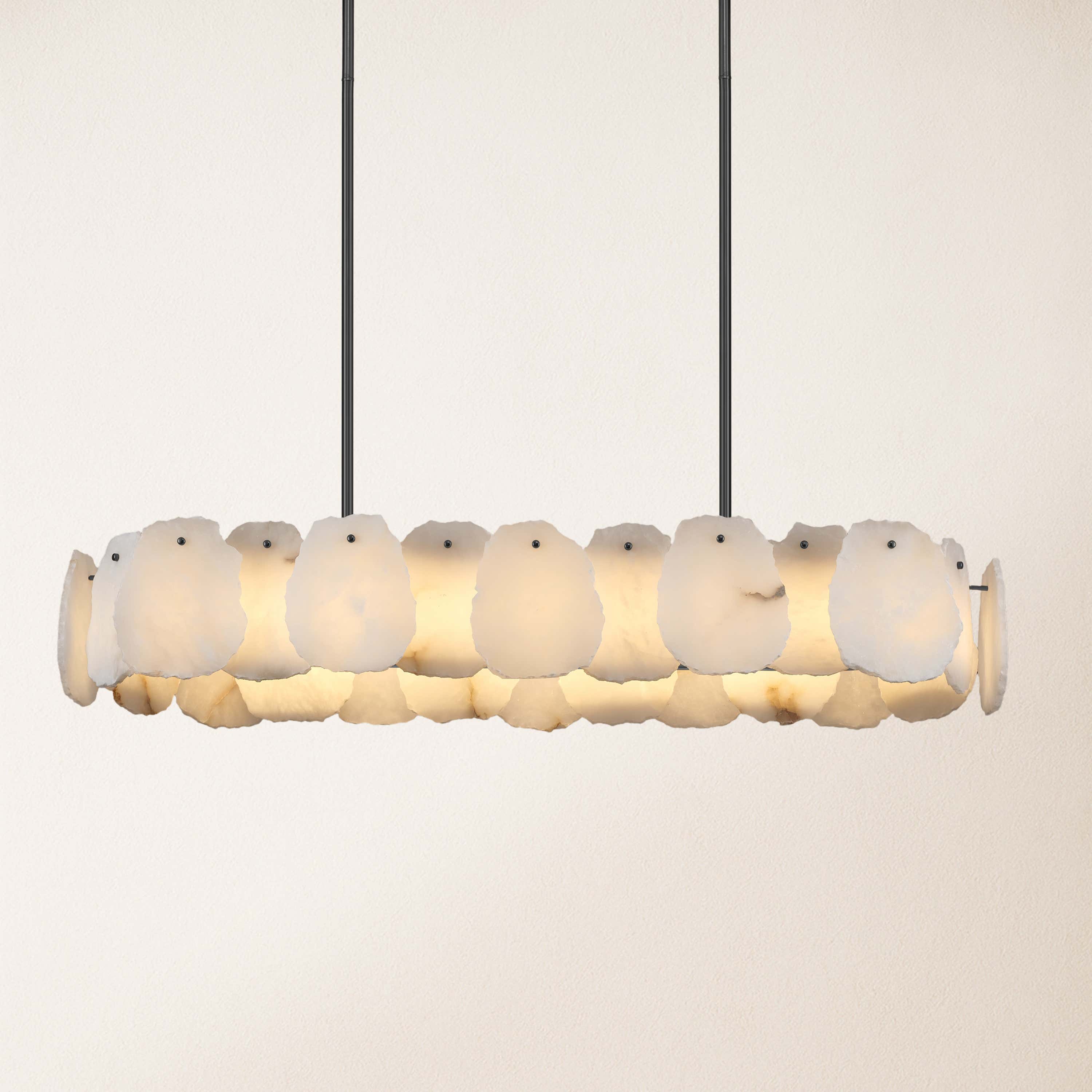 Moira Alabaster Oval Chandelier 43"W