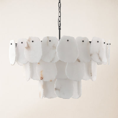 Moira Alabaster Multi-Tier Round Chandelier 32"D