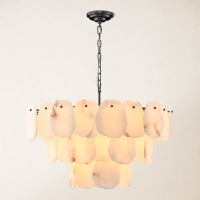 Moira Alabaster Multi-Tier Round Chandelier 32"D