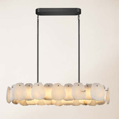 Moira Alabaster Oval Chandelier 43"W