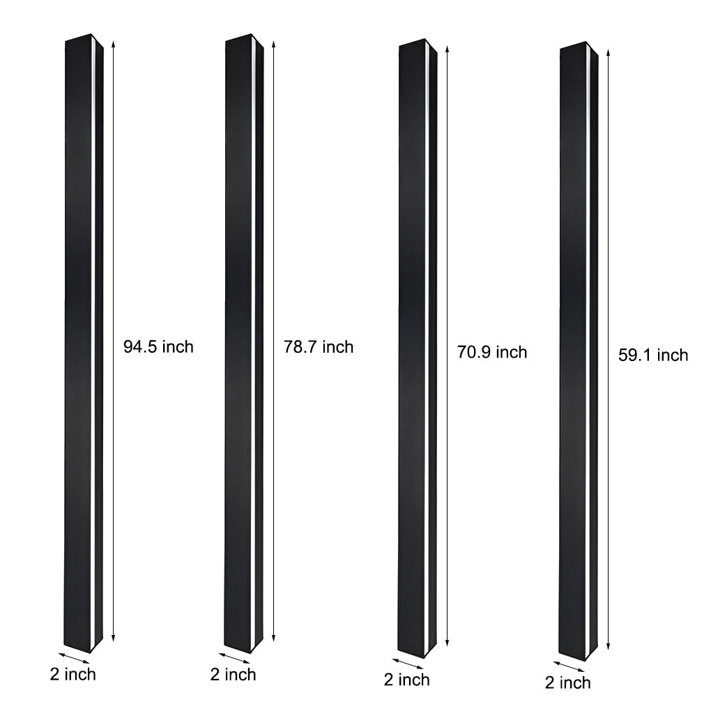 Minimalist Long Linear LED Waterproof Black Modern Solar Wall Sconce Lighting