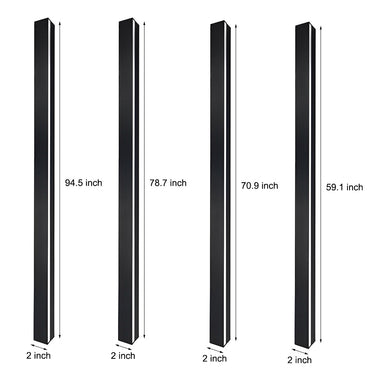 Minimalist Long Linear LED Waterproof Black Modern Solar Wall Sconce Lighting