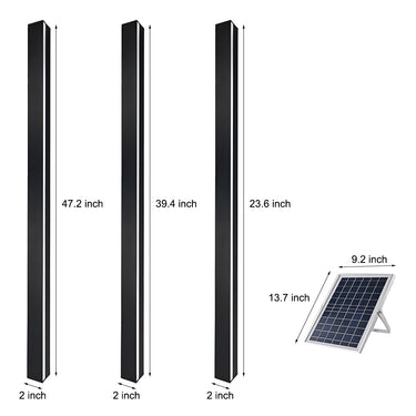 Minimalist Long Linear LED Waterproof Black Modern Solar Wall Sconce Lighting