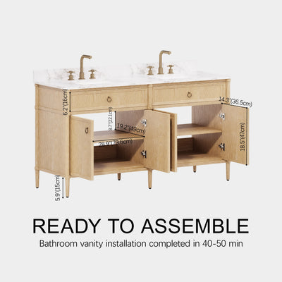 Maison Double Bathroom Vanity 63"W