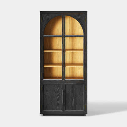 Aurae Arched Bookcase with Cabinet 80"H