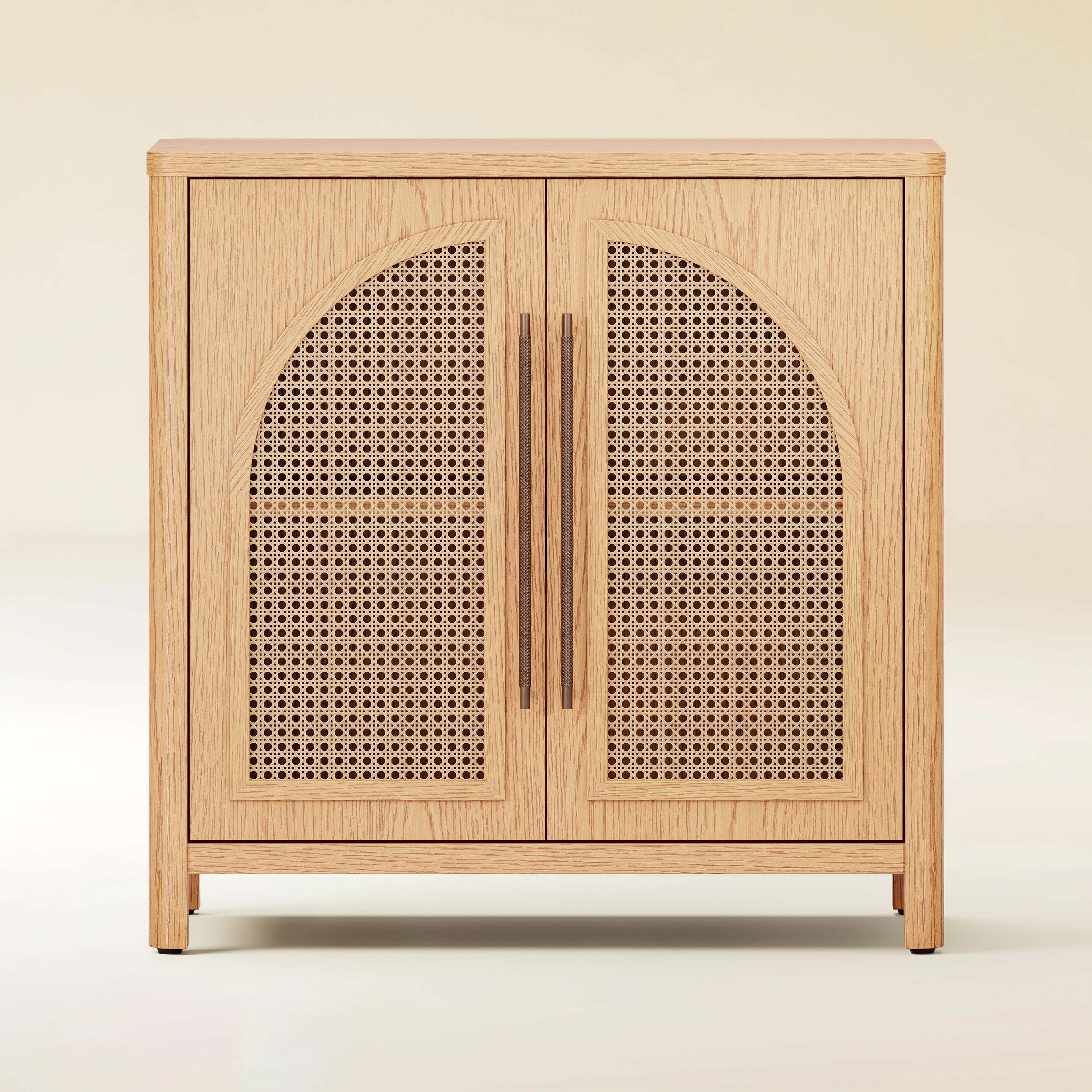 Arden Cane 32“ Oak Storage Cabinet